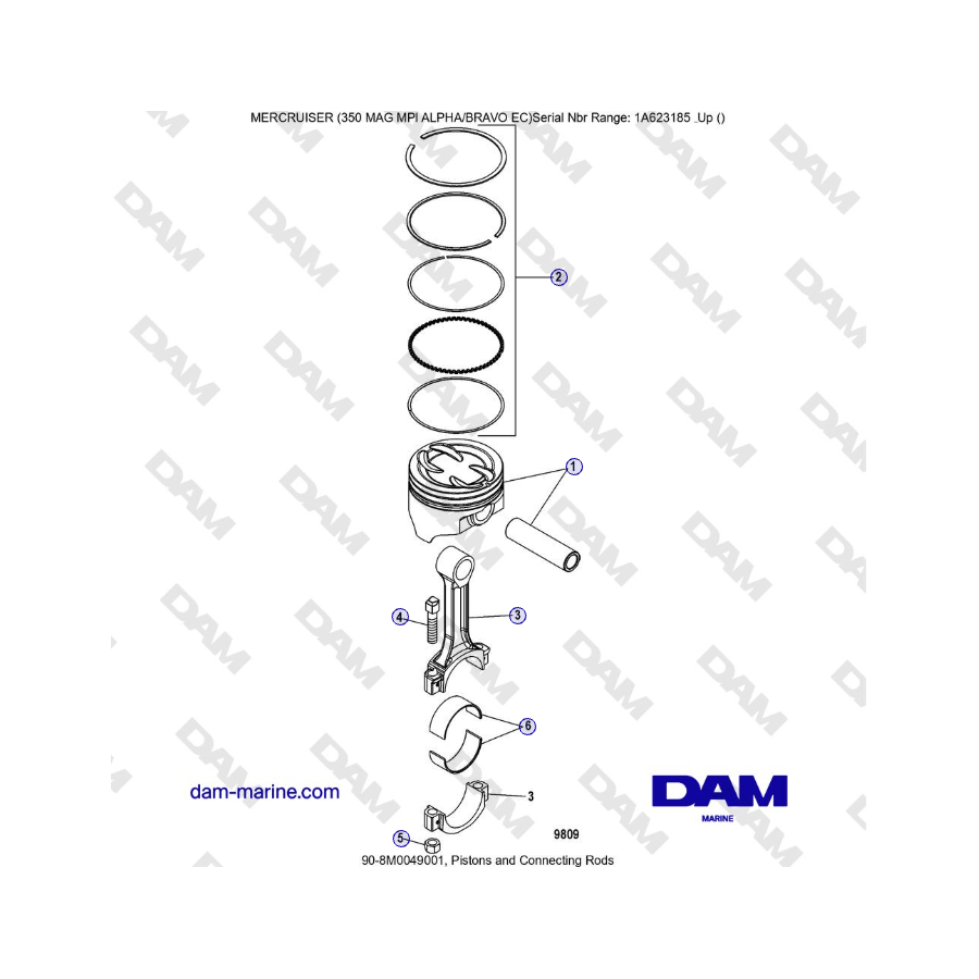 MERCRUISER 350 MAG MPI EC - Pistons and Connecting Rods