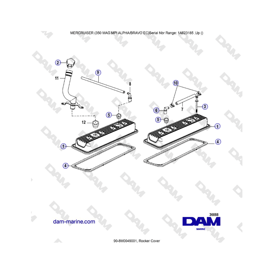 MERCRUISER 350 MAG MPI EC - Rocker Cover