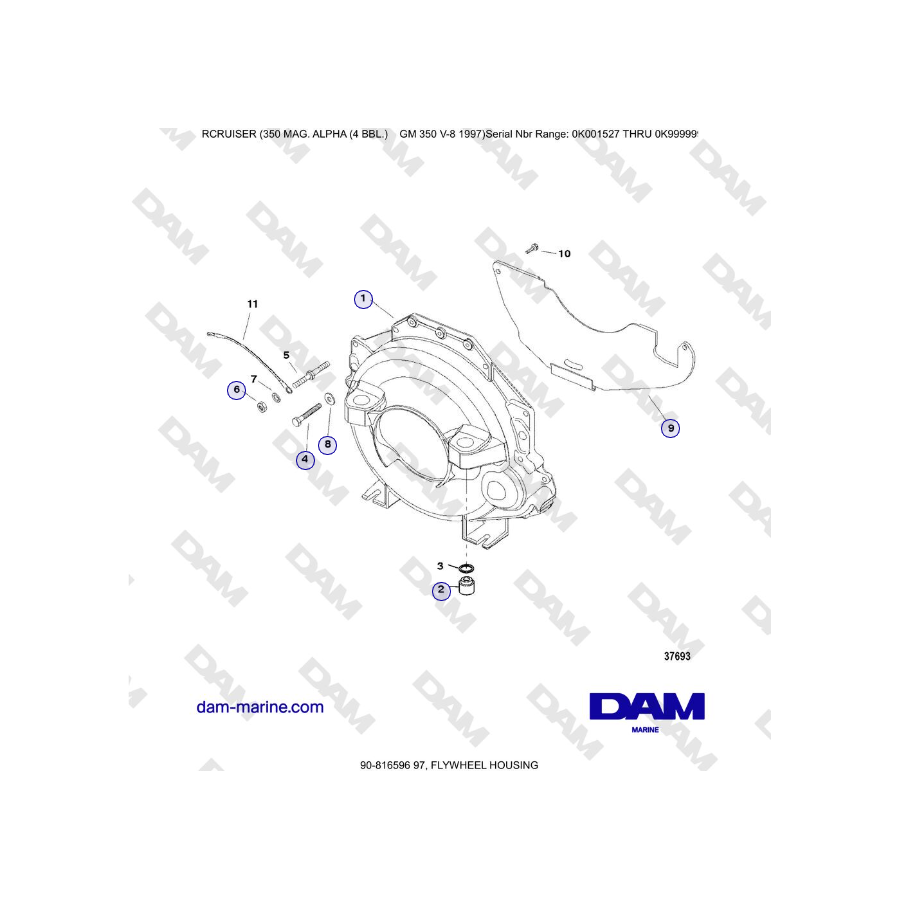 Mercruiser 350 MAG. ALPHA (4 BBL) - FLYWHEEL HOUSING