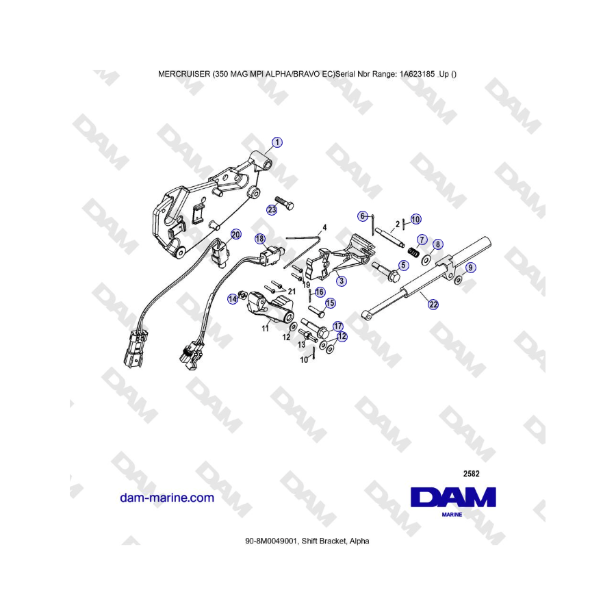 MERCRUISER 350 MAG MPI EC - Shift Bracket, Alpha