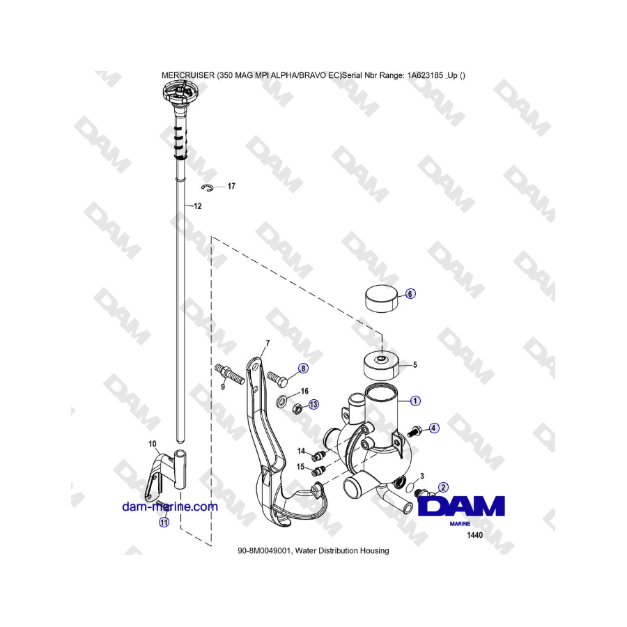 MERCRUISER 350 MAG MPI EC - Water Distribution Housing