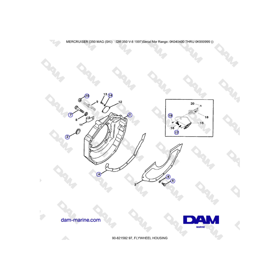 Mercruiser 350 MAG (SKI) GM350 V8 - FLYWHEEL HOUSING