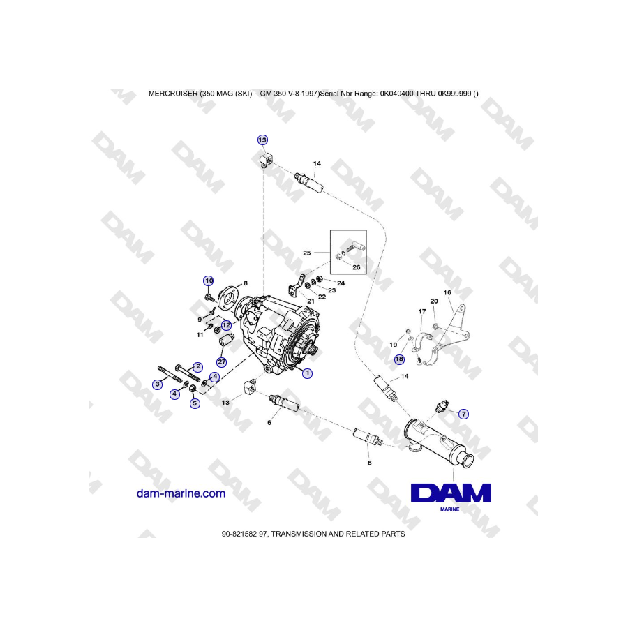 Mercruiser 350 MAG SKI GM350 V8 - TRANSMISSION AND RELATED PARTS