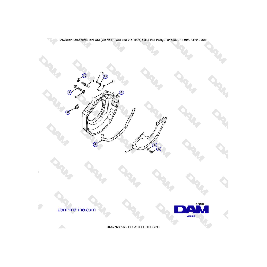 Mercruiser 350 MAG EFI (SKI) - FLYWHEEL HOUSING