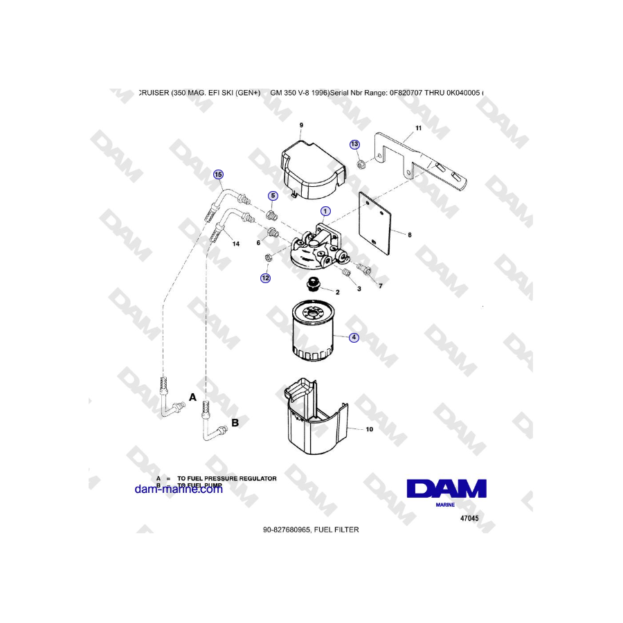 Mercruiser 350 MAG EFI (SKI) - FUEL FILTER