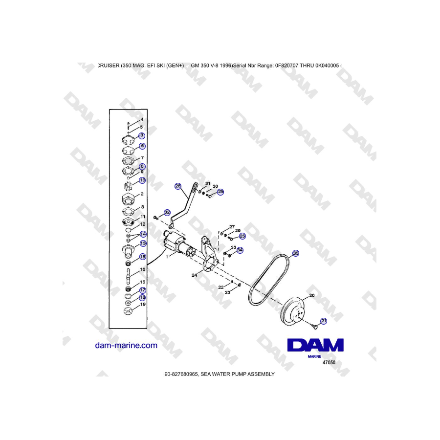 Mercruiser 350 MAG EFI (SKI) - SEA WATER PUMP ASSEMBLY