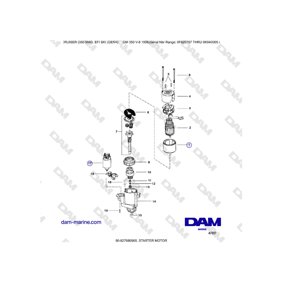 Mercruiser 350 MAG EFI (SKI) - STARTER MOTOR