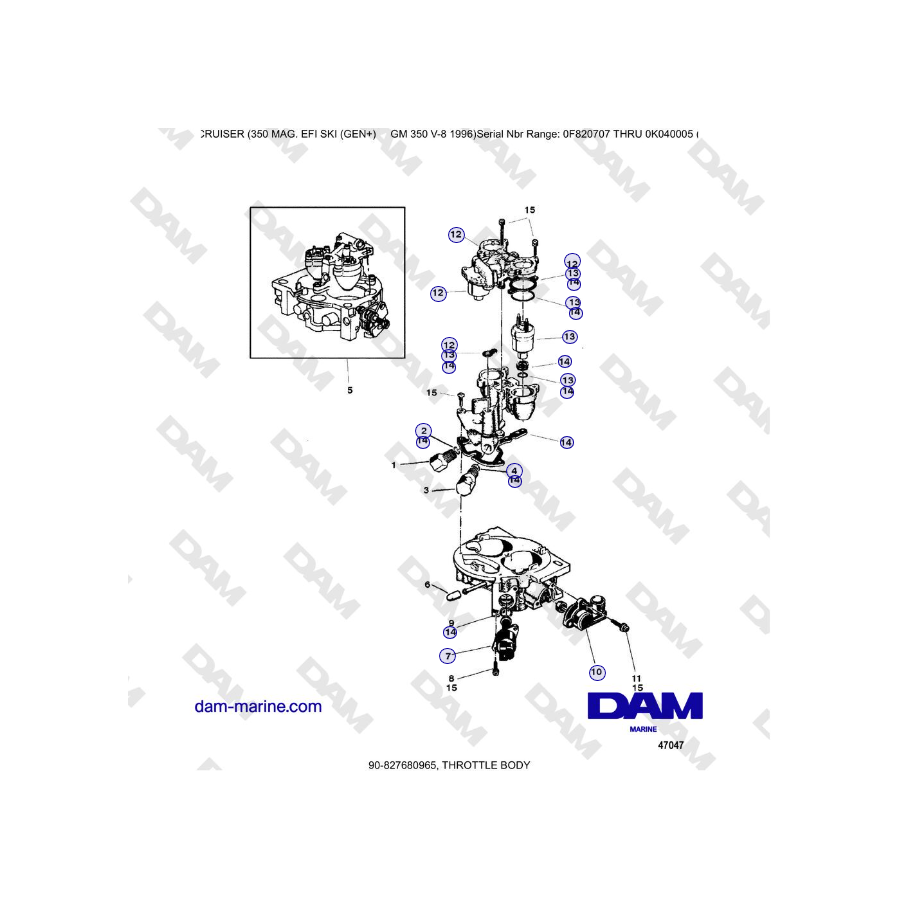 Mercruiser 350 MAG EFI (SKI) - THROTTLE BODY