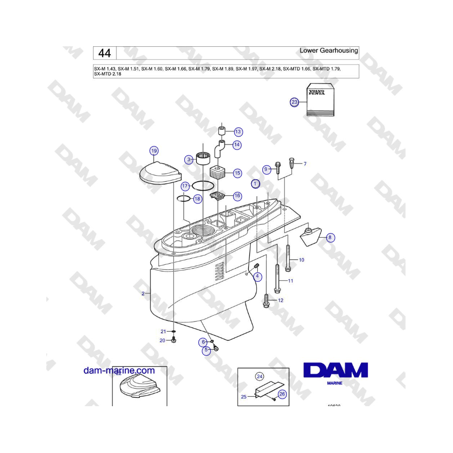 Volvo Penta SX-M - Lower Gearhousing