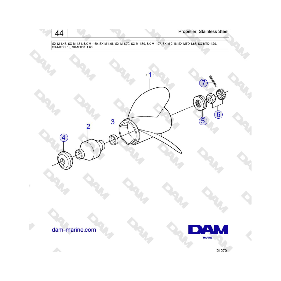 Volvo Penta SX-M - Propeller, Stainless Steel