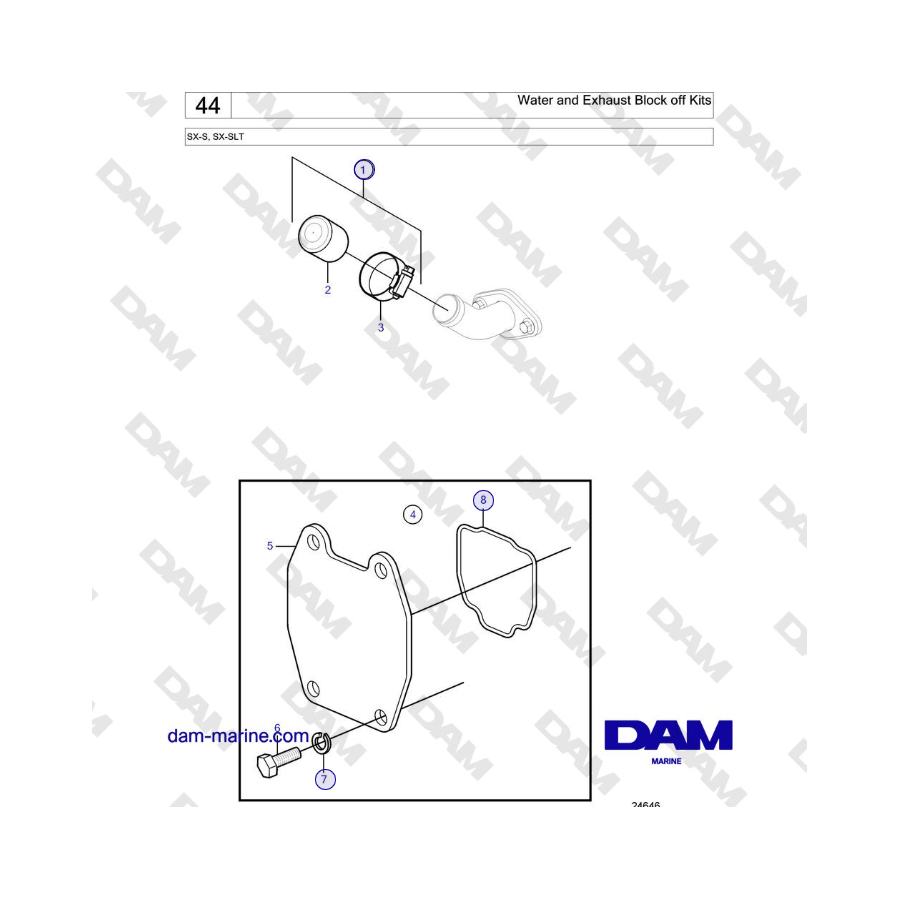 Volvo Penta SX-S - Water and Exhaust Block off Kits