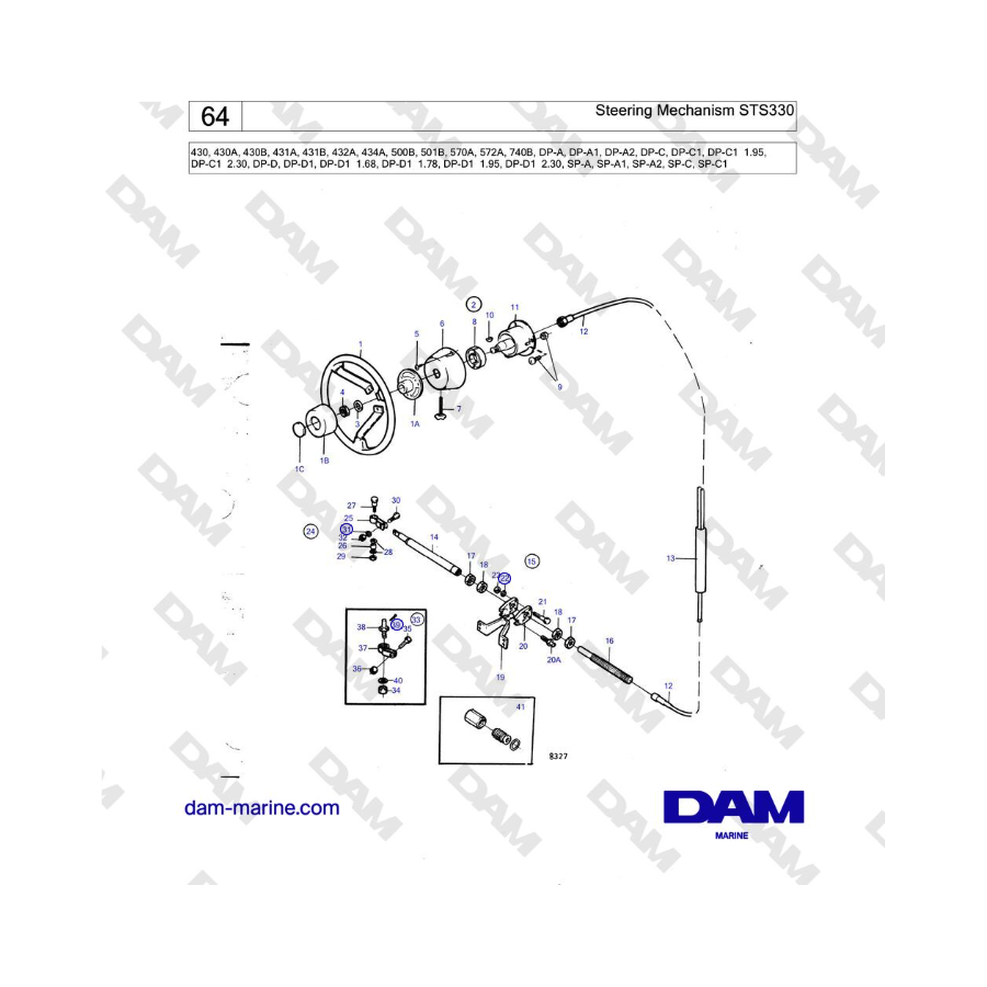 Volvo Penta SP-C / SP-C1 - Steering Mechanism STS330