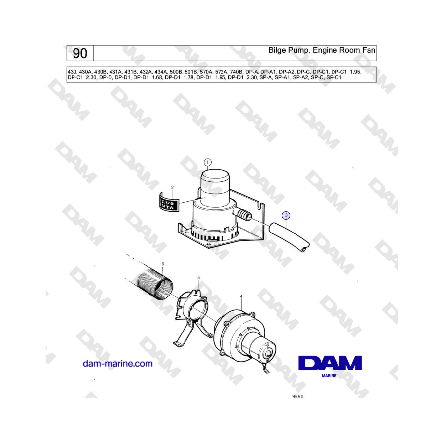 Volvo Penta SP-C / SP-C1 - Electrical Oil Bilge Pump 12V