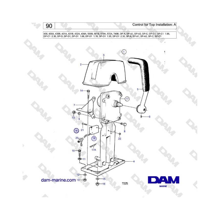 Volvo Penta SP-C / SP-C1 - Control for Top Installation: A