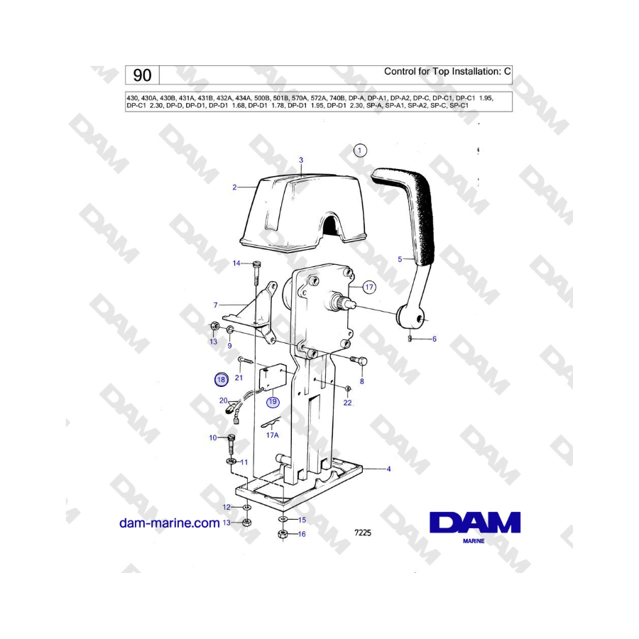 Volvo Penta SP-C / SP-C1 - Control for Top Installation: C