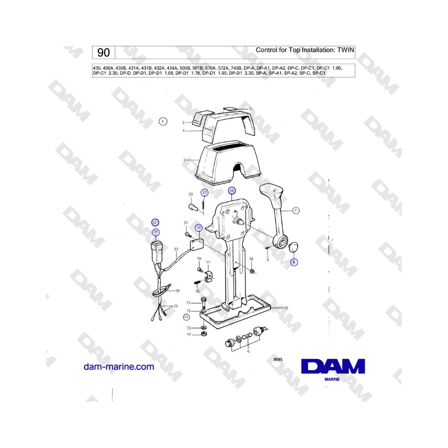 Volvo Penta SP-C / SP-C1 - Control for Top Installation: TWIN