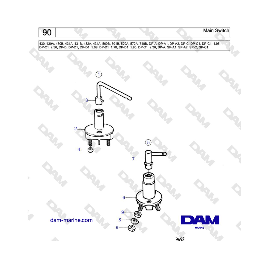 Volvo Penta SP-C / SP-C1 - Main Switch 