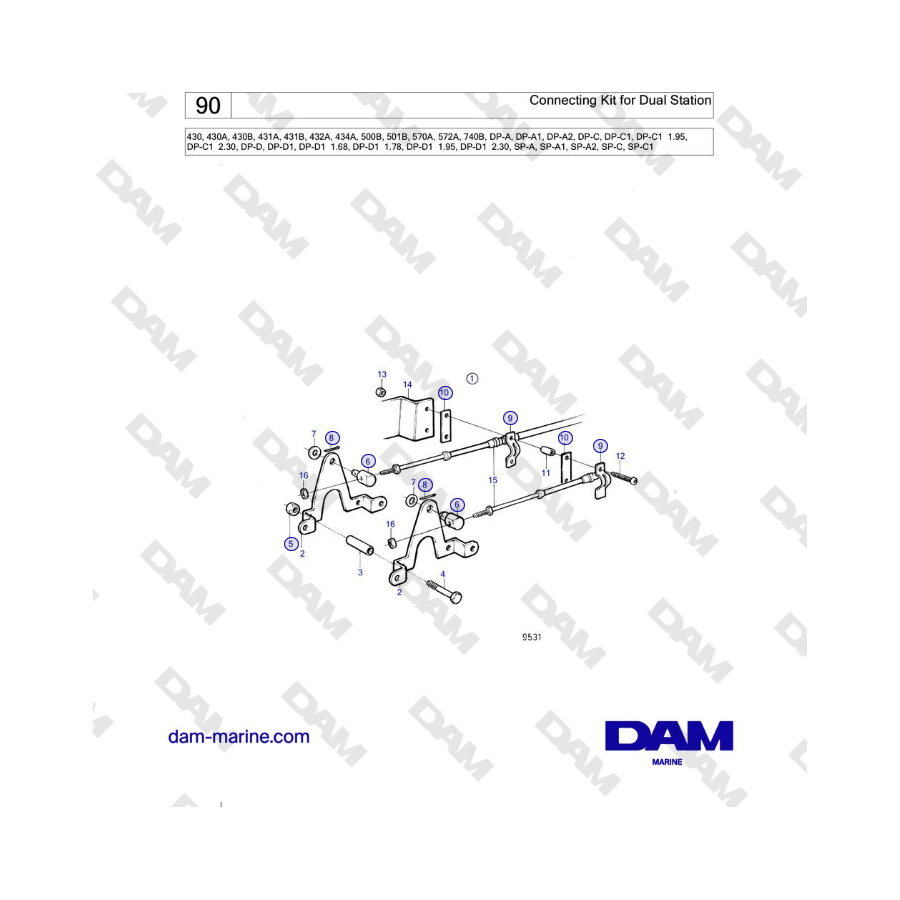 Volvo Penta SP-C / SP-C1 - Connecting Kit for Dual Station