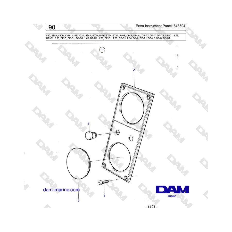 Volvo Penta SP-C / SP-C1 - Extra Instrument Panel: 843604