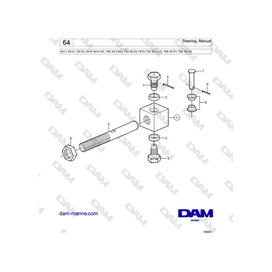 Volvo Penta SX-C - Steering, Manual