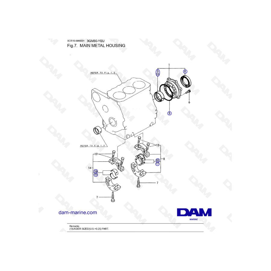 Yanmar 3GM30FC-YEU - MAIN METAL HOUSING