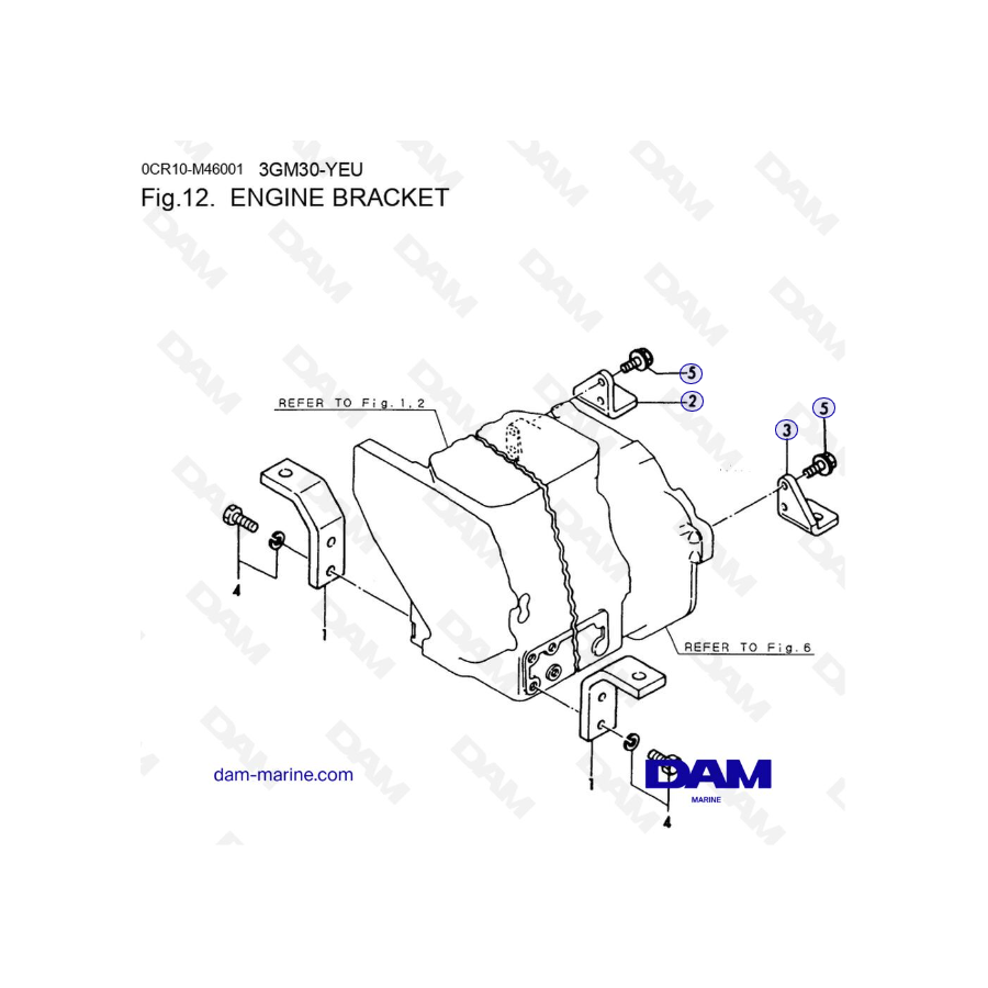 Yanmar 3GM30FC-YEU - ENGINE BRACKET