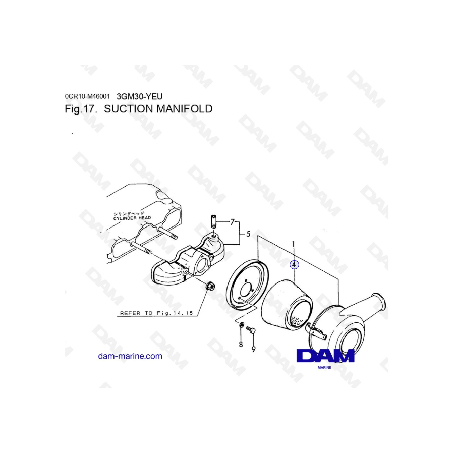 Yanmar 3GM30FC-YEU - SUCTION MANIFOLD