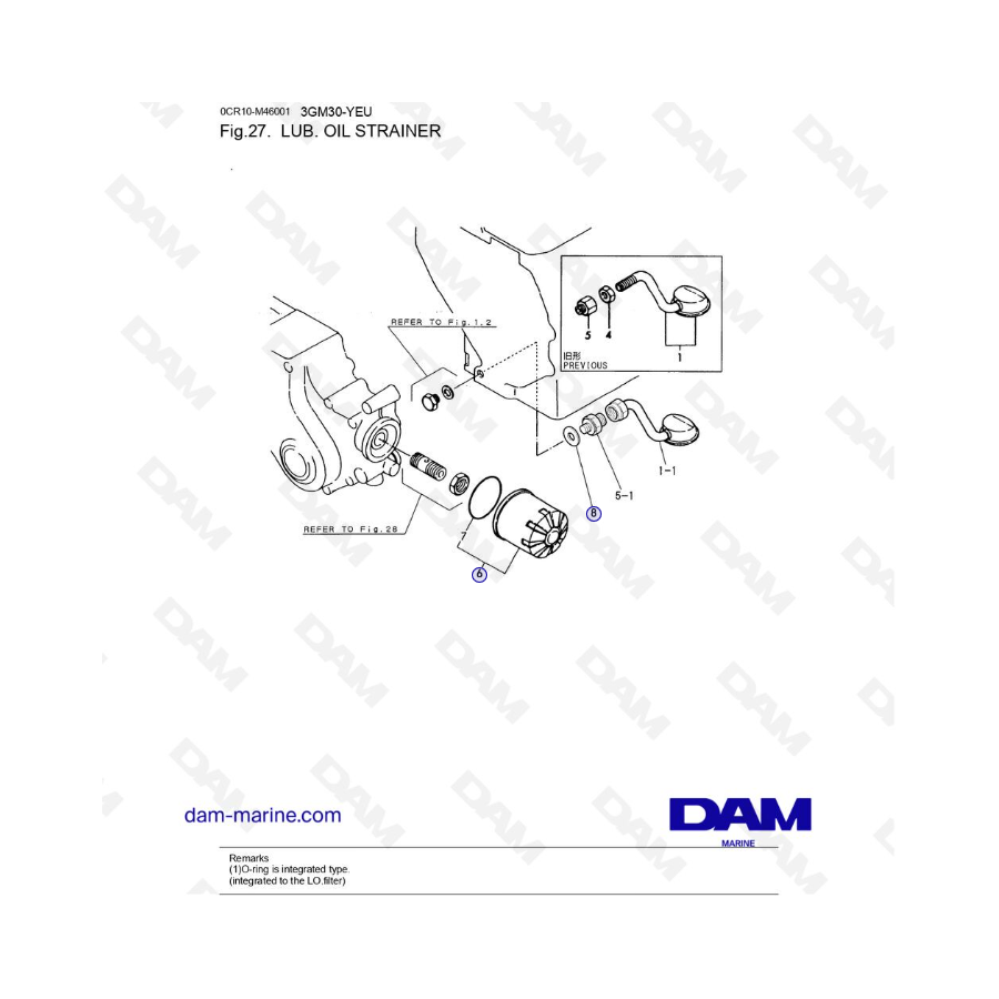 Yanmar 3GM30FC-YEU - LUB. OIL STRAINER