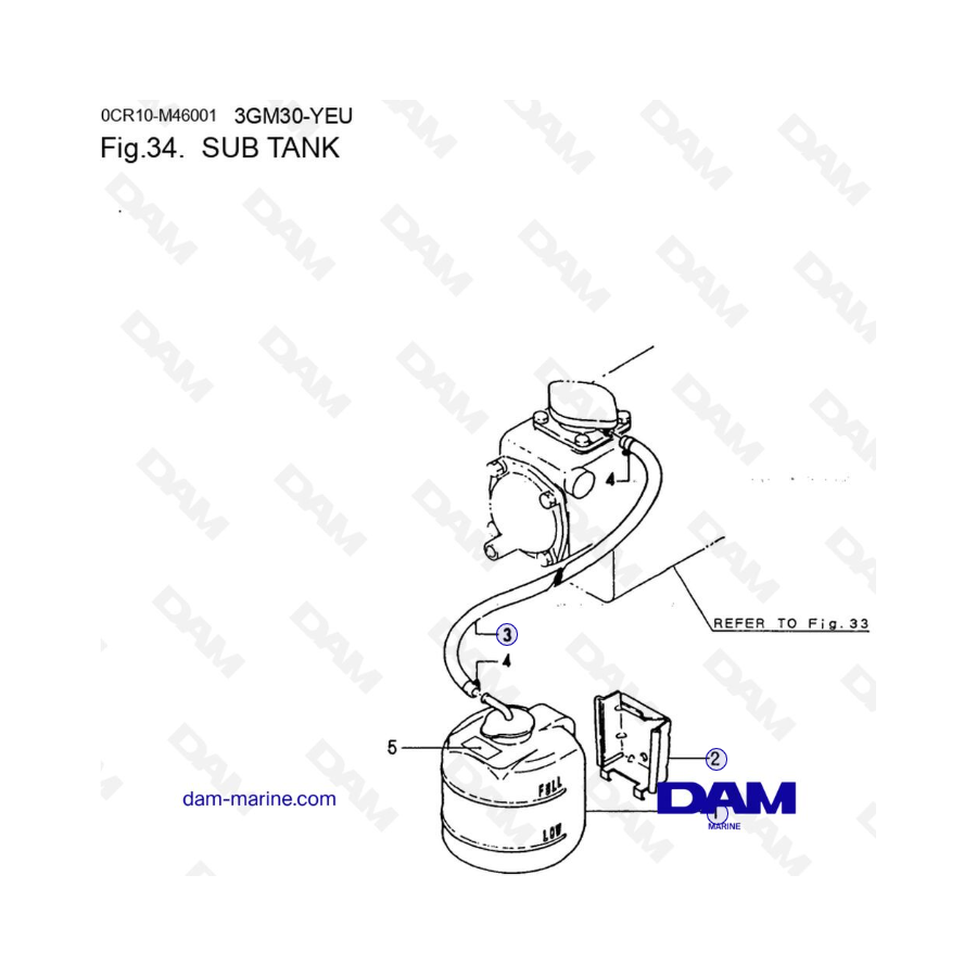 Yanmar 3GM30FC-YEU - SUB TANK