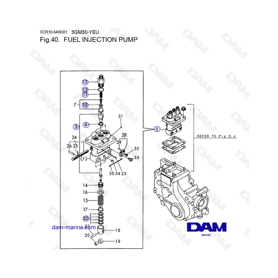 Yanmar 3GM30FC-YEU - FUEL INJECTION PUMP