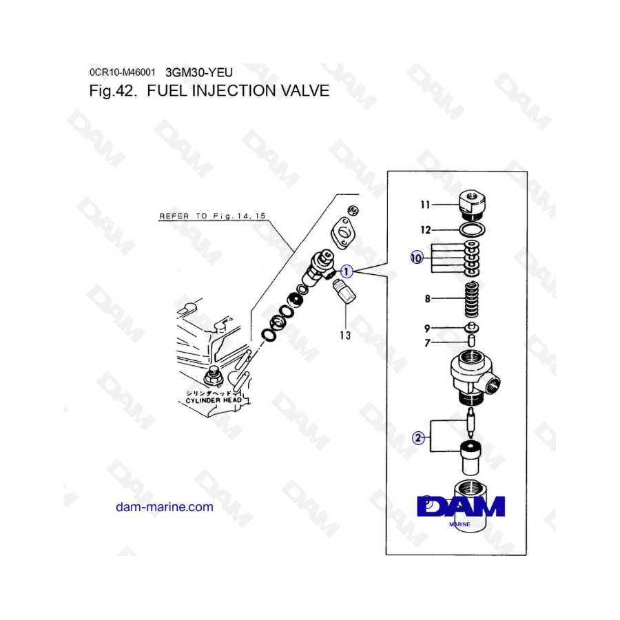 Yanmar 3GM30FC-YEU - FUEL INJECTION VALVE