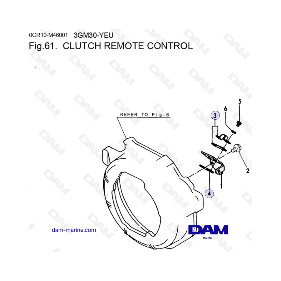 Yanmar 3GM30FC-YEU - CLUTCH REMOTE CONTROL