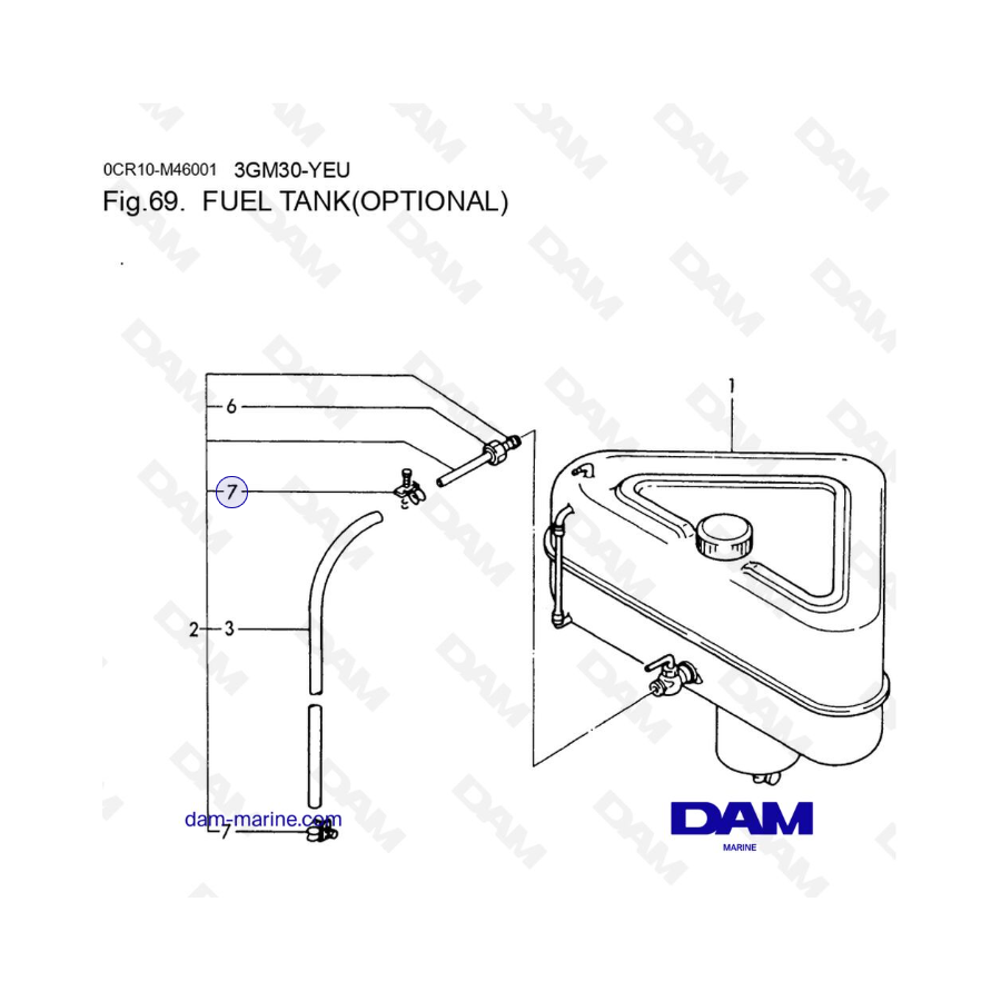 Yanmar 3GM30FC-YEU - FUEL TANK(OPTIONAL)