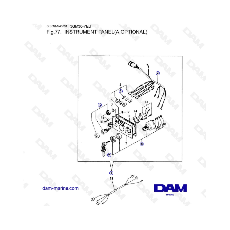 Yanmar 3GM30FC-YEU - INSTRUMENT PANEL