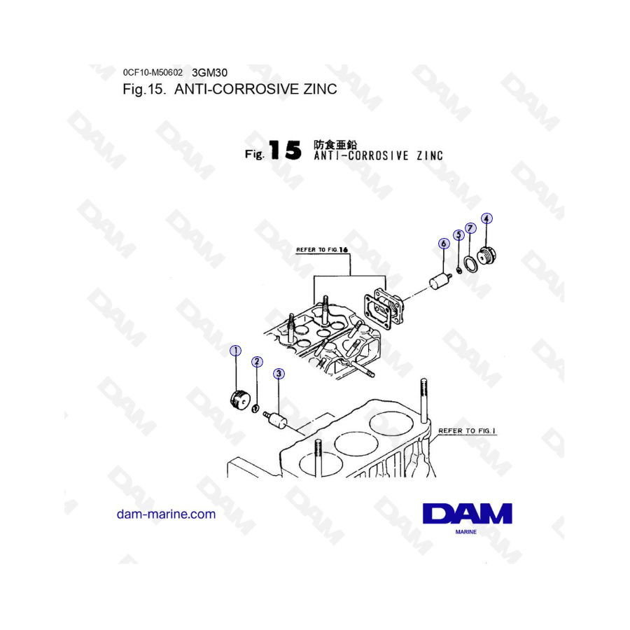 Yanmar 3GM30FC - ANTI-CORROSIVE ZINC