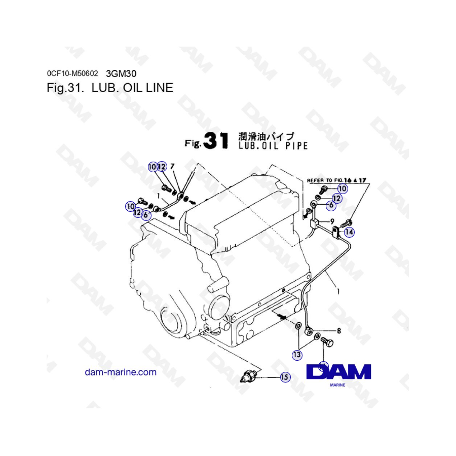 Yanmar 3GM30FC - LUB. OIL LINE