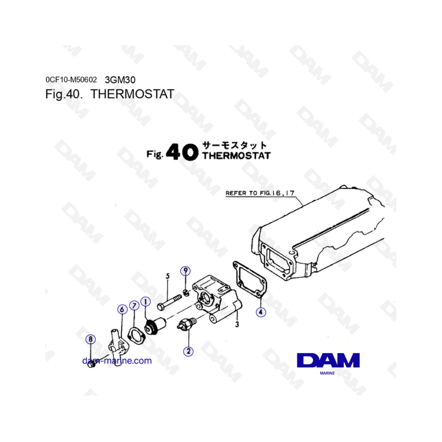 Yanmar Marine 3GM30C - THERMOSTAT