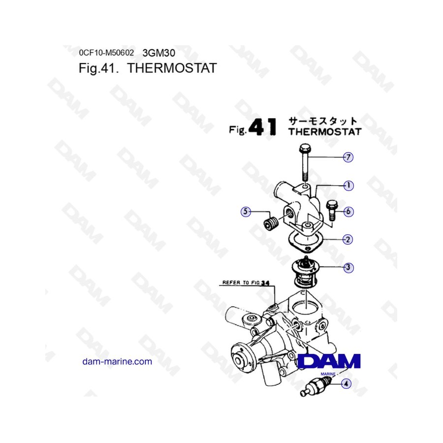 Yanmar Marine 3GM30F - THERMOSTAT