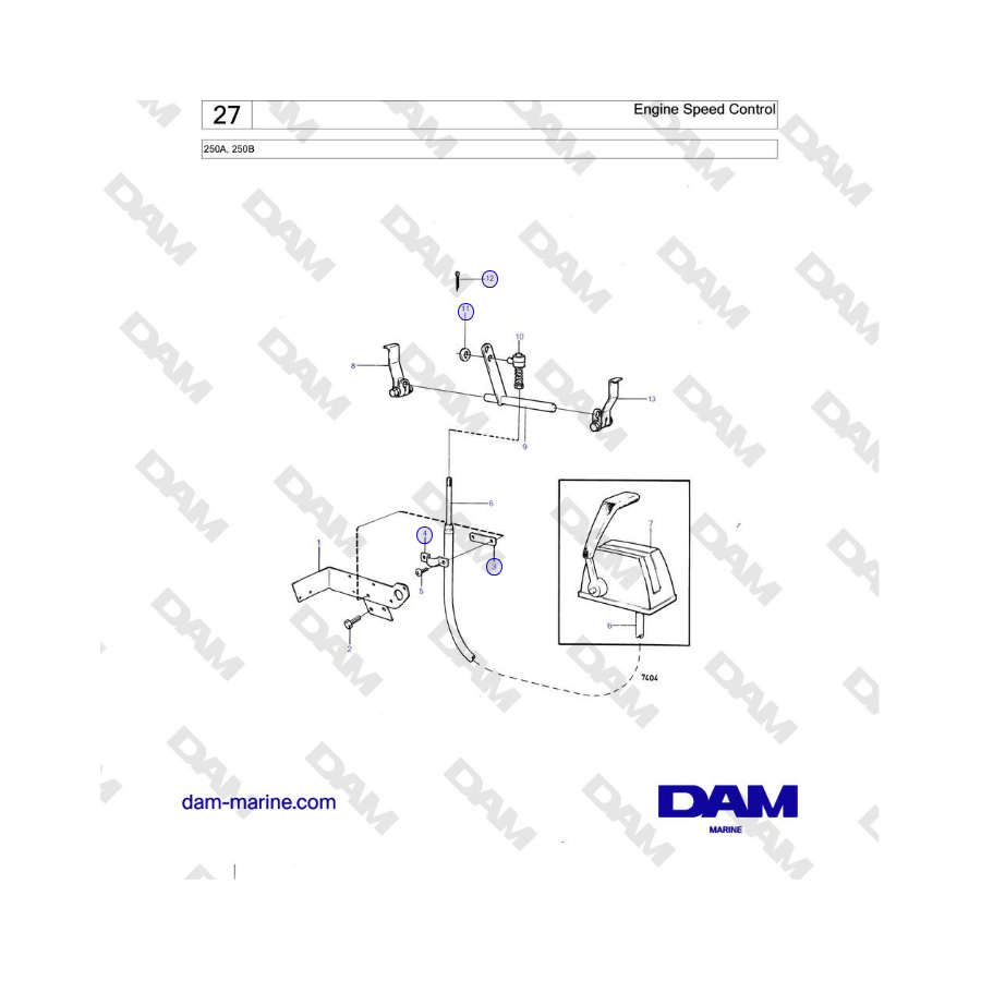 Volvo Penta  250A, 250B - Engine Speed Control