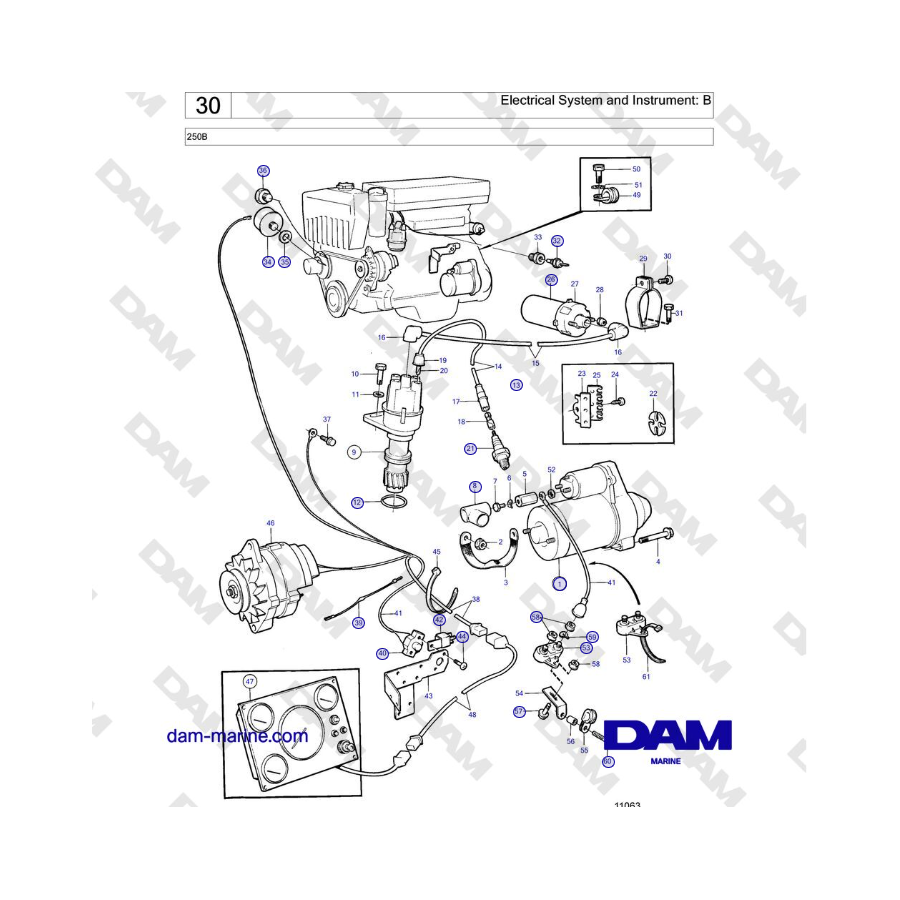 Volvo Penta 250B - Electrical System and Instrument: B