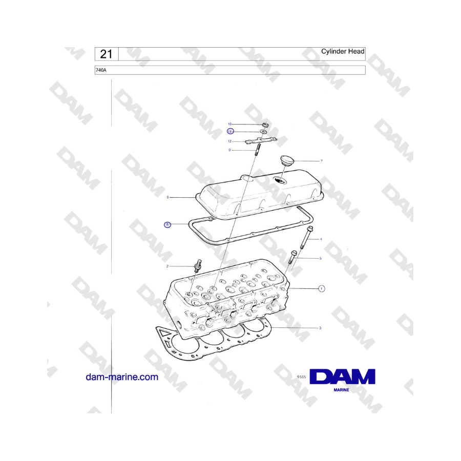 Volvo Penta 740A - Cylinder head