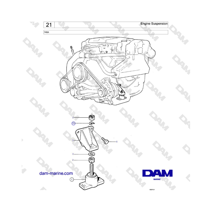 Volvo Penta 740A - Engine Suspension