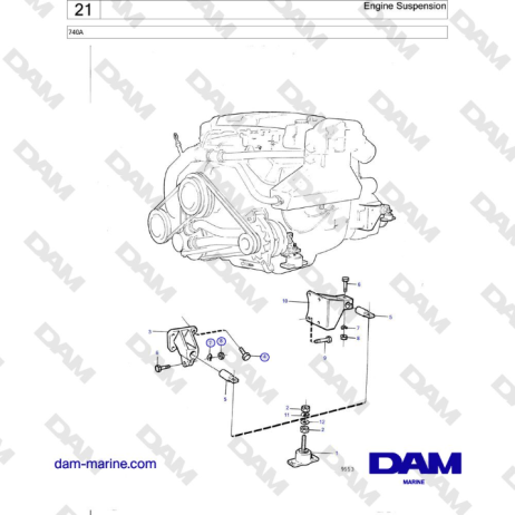 Volvo Penta 740A - Engine Suspension