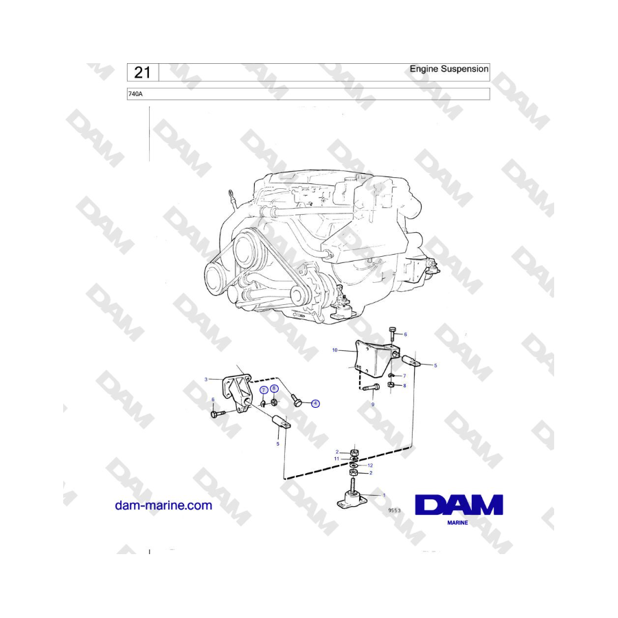 Volvo Penta 740A - Engine Suspension