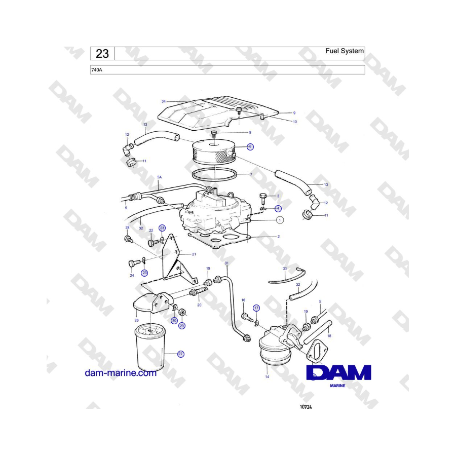 Volvo Penta 740A - Fuel System