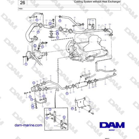 Volvo Penta 740A - Cooling System without Heat Exchanger