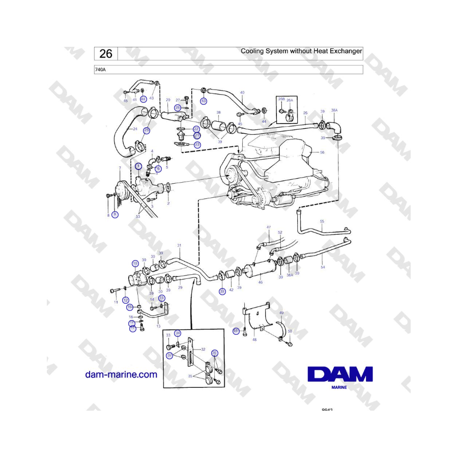 Volvo Penta 740A - Cooling System without Heat Exchanger