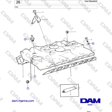 Volvo Penta 740A - Inlet Manifold