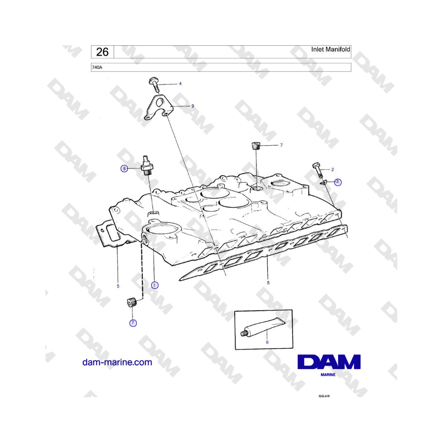 Volvo Penta 740A - Inlet Manifold