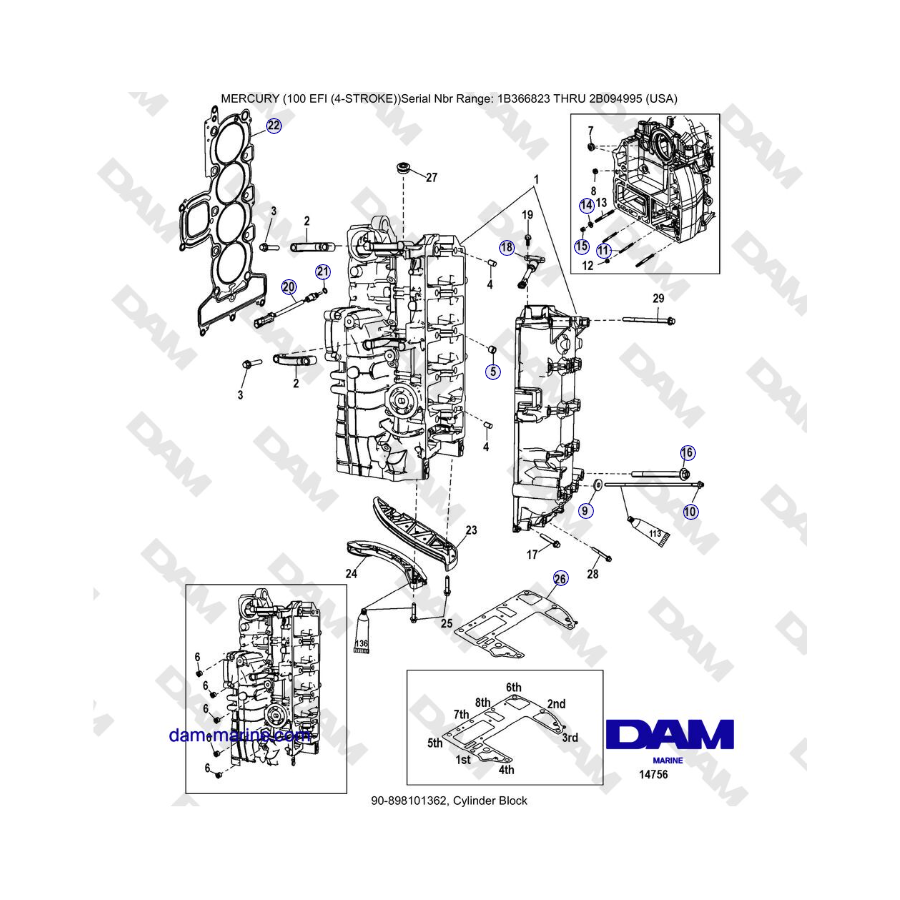 Mercruiser EFI 100 (4-STROKE) - Cylinder Block